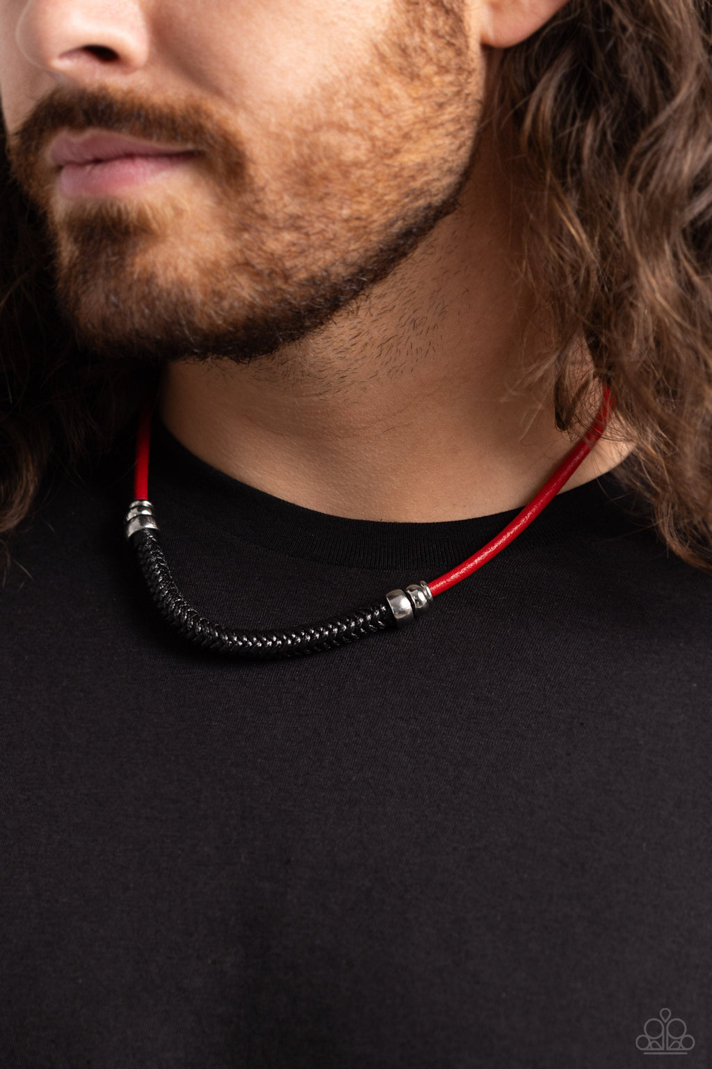 Corded Chivalry - Red Paparazzi Necklace (#5565)