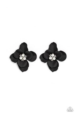 Jovial Jasmine - Black Paparazzi Earring