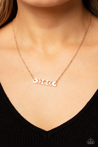 LUNAR or Later - Rose Gold Paparazzi Necklace (#1347)