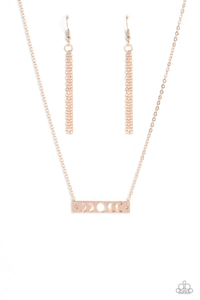 LUNAR or Later - Rose Gold Paparazzi Necklace (#1347)