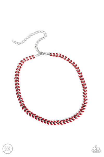 Grecian Grace - Red Paparazzi Necklace (#5359)