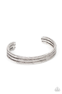 Armored Cable - Silver Paparazzi Bracelet