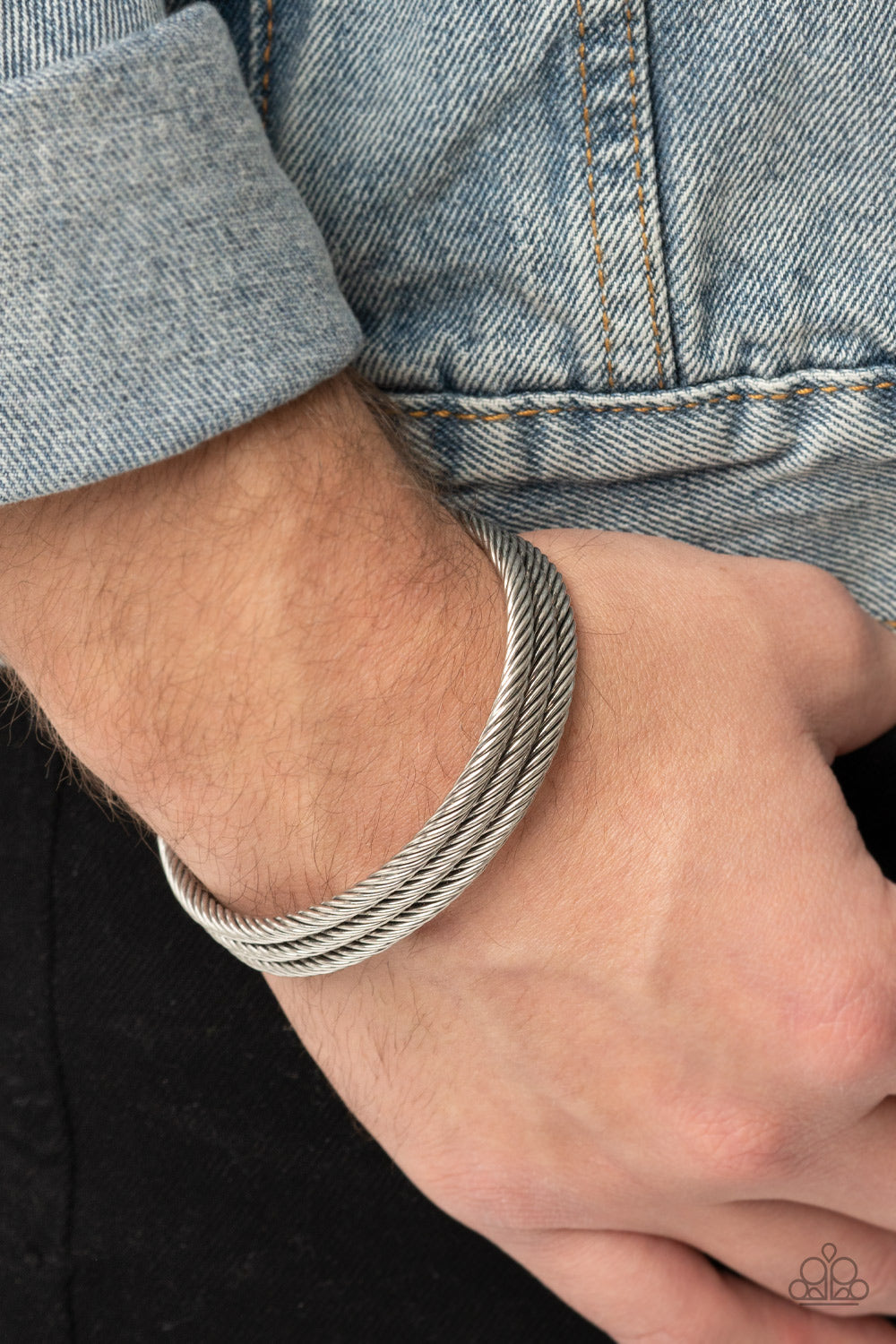Armored Cable - Silver Paparazzi Bracelet