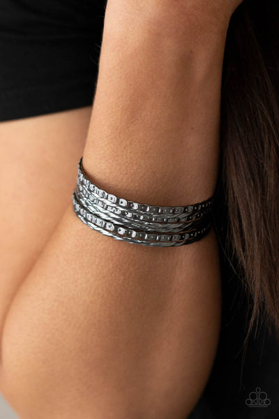 Back-To-Back Stacks - Black Paparazzi Bracelet