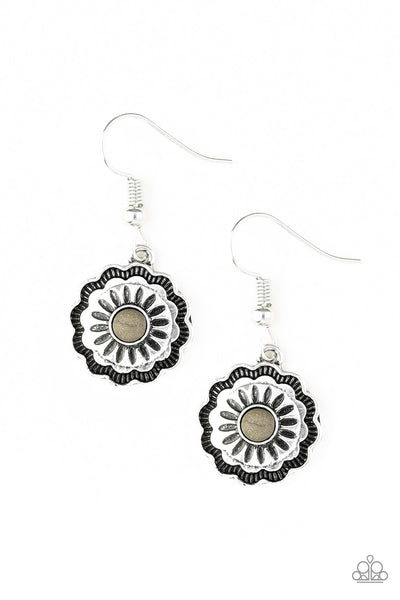 Badlands Buttercup - Green-Paparazzi Earrings (PZ-879)