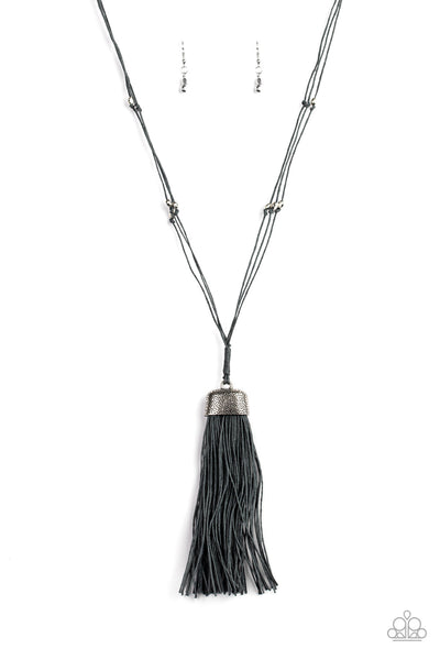 Brush It Off - Silver-Paparazzi Necklace (PZ-1025)