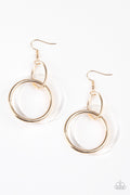 Paparazzi Acrylic Earrings - Circus Circuit - Gold (#2110)