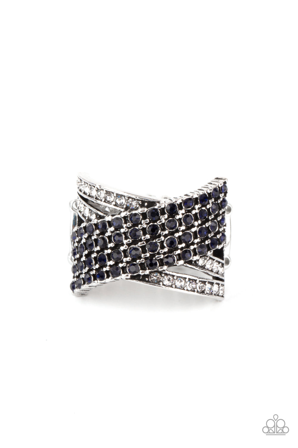 Classic Crossover - Blue Paparazzi Ring (R118)