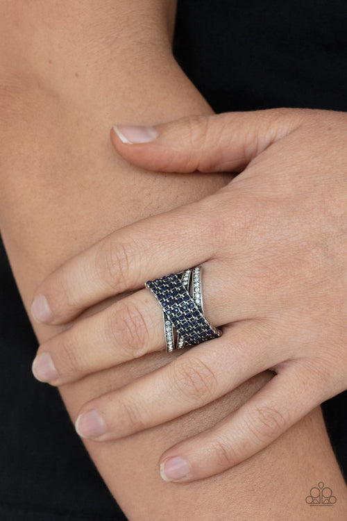 Classic Crossover - Blue Paparazzi Ring (R118)