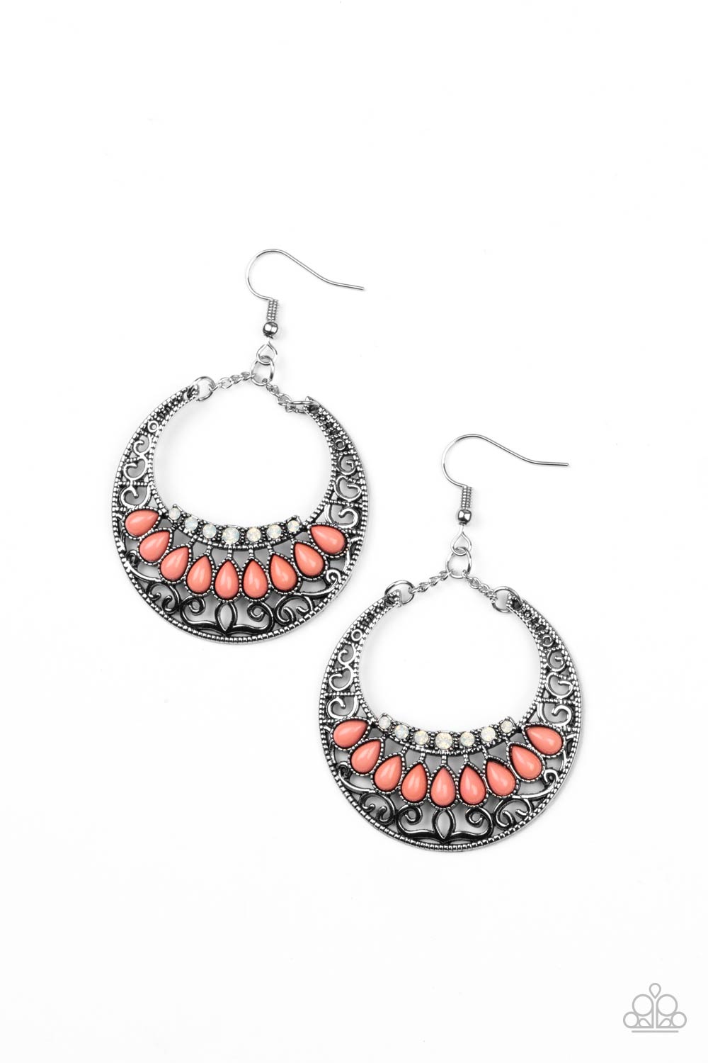 Crescent Couture - Orange Paparazzi Earrings