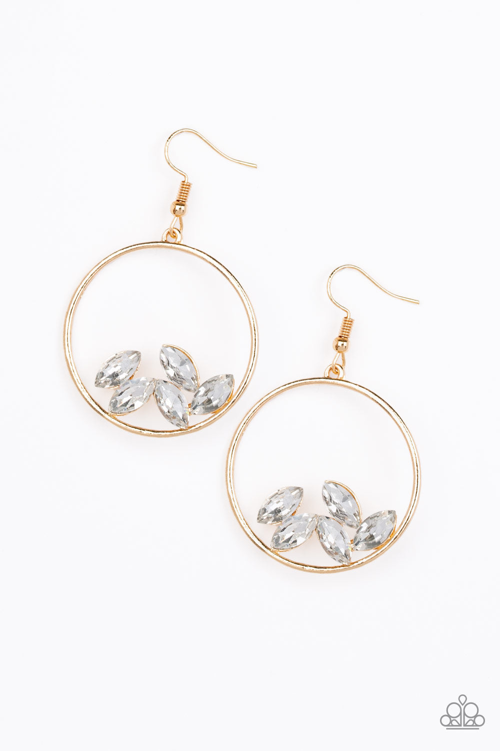 Cue the Confetti - Gold - Paparazzi Earrings (PZ-1269)