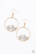 Cue the Confetti - Gold - Paparazzi Earrings (PZ-1269)