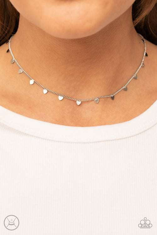 Cupids Cutest Valentine - Silver Paparazzi Necklace (PZ-3999)