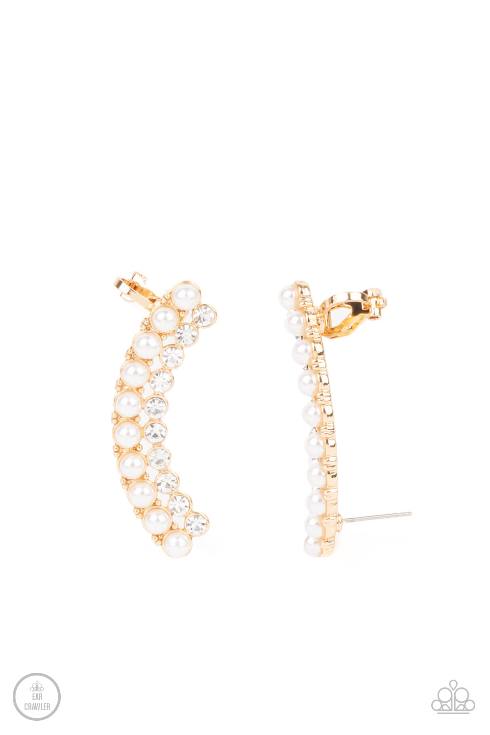 Doubled Down On Dazzle - Gold Paparazzi Earrings (#4457)