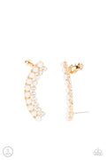 Doubled Down On Dazzle - Gold Paparazzi Earrings (#4457)