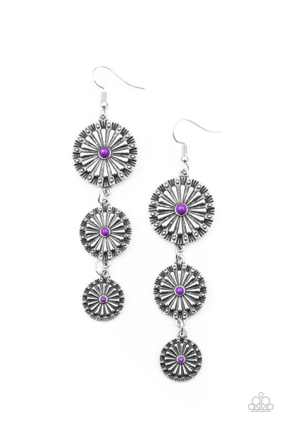Festively Floral - Purple Paparazzi Earrings (PZ-849)