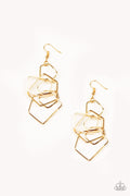 Paparazzi Earrings - Five-Sided Fabulous - Gold (PZ-1078)