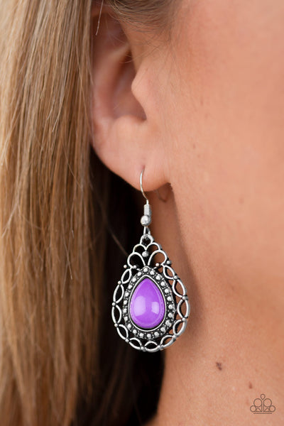 Paparazzi Earrings - Flirty Finesse - Purple (#1337)