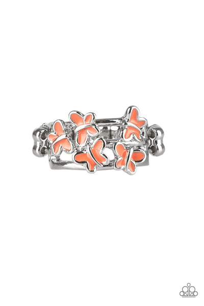 Fluttering Fashion - Orange-Paparazzi Ring (R238)