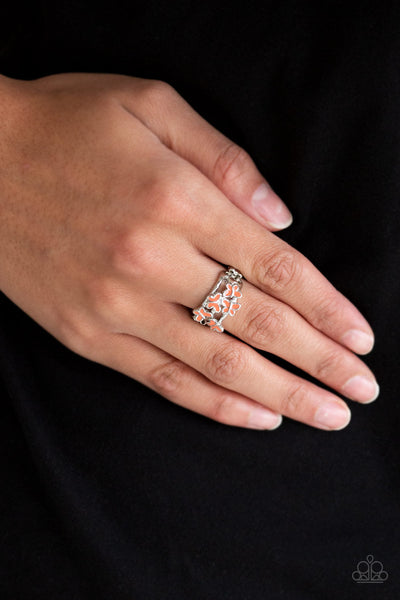 Fluttering Fashion - Orange-Paparazzi Ring (R238)