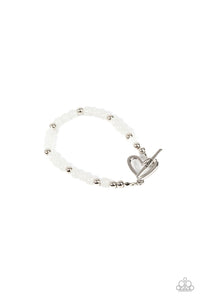 Following My Heart - White Paparazzi Bracelet (#4567)