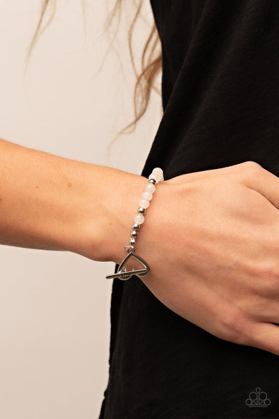 Following My Heart - White Paparazzi Bracelet (#4567)