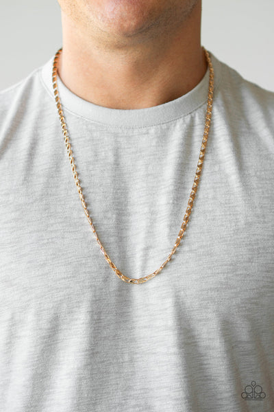 Paparazzi Men's Necklace - Free Agency - Gold (#1747)