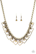 GEO Down In History - Brass Paparazzi Necklace