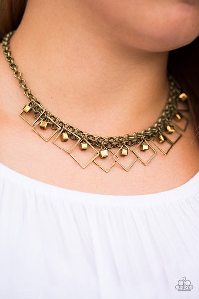 GEO Down In History - Brass Paparazzi Necklace