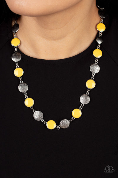 Harmonizing Hotspot - Yellow Paparazzi Necklace