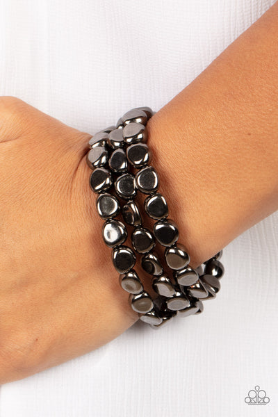 HAUTE Stone - Black Paparazzi Bracelet (#4483)