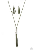 Hold My Tassel - Green-Paparazzi Necklace (#1574)