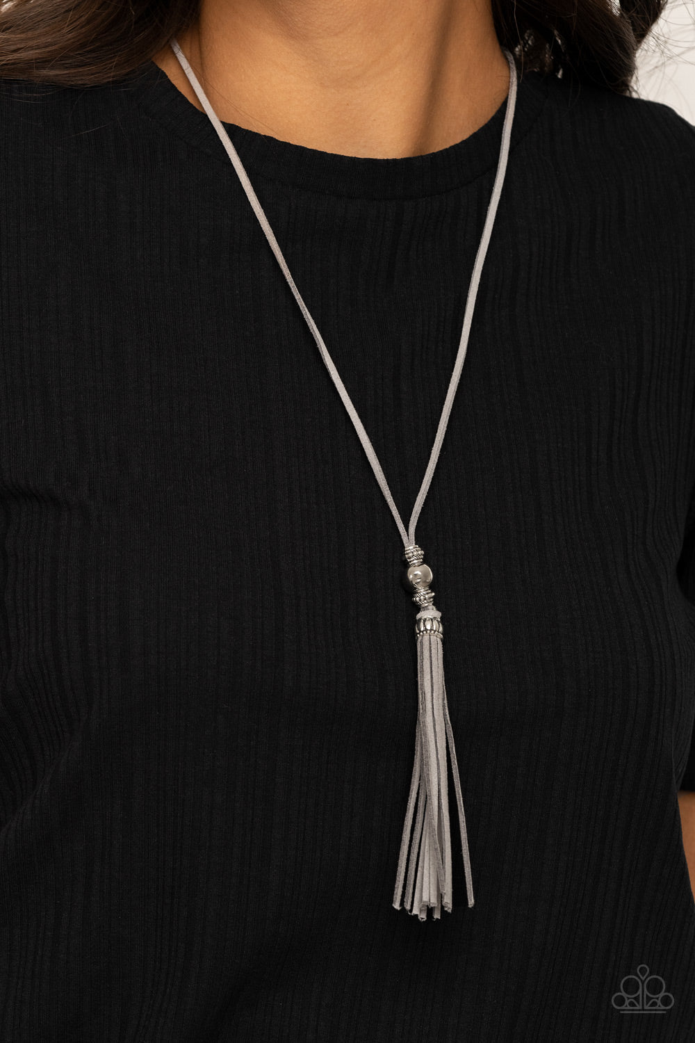 Hold My Tassel - Silver Paparazzi Necklace (#1987)