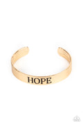 Hope Makes The World Go Round - Gold Paparazzi Bracelet (#4268)