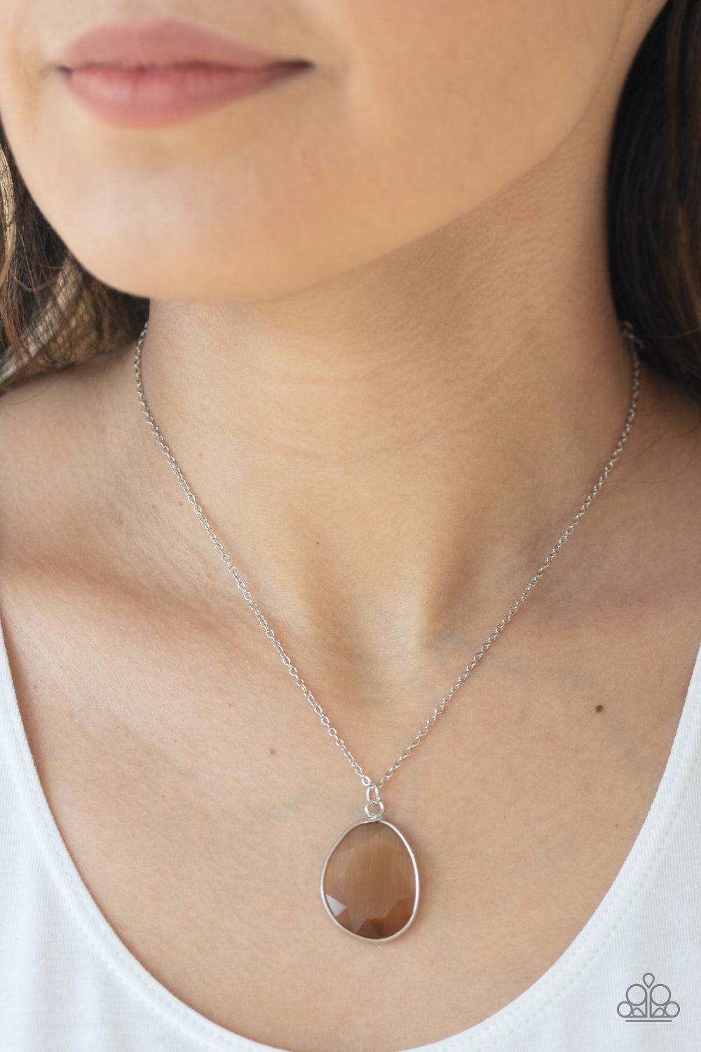 Icy Opalescence - Brown-Paparazzi Necklace (PZ-1224)