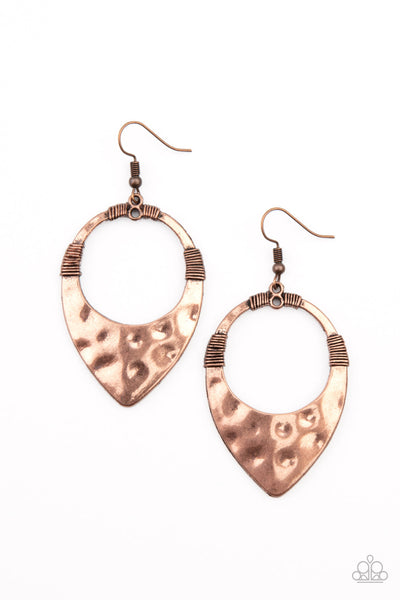 Instinctively Industrial - Copper Paparazzi Earrings (#2047)