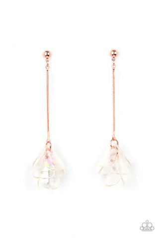 Keep Them In Suspense - Copper Paparazzi Earrings