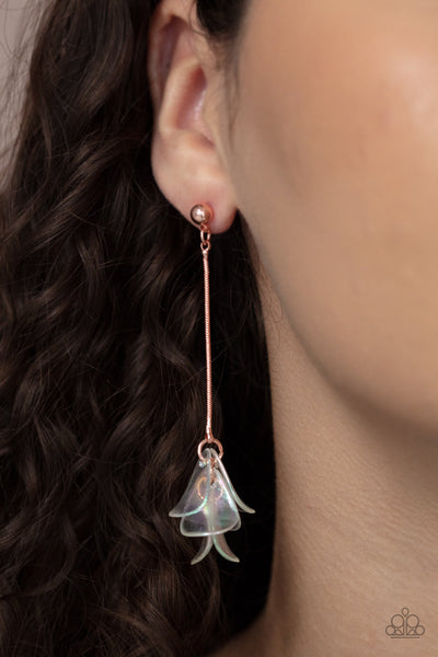 Keep Them In Suspense - Copper Paparazzi Earrings