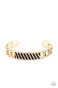 Keep Your Guard Up - Gold Paparazzi Men's Bracelet