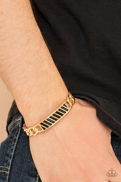 Keep Your Guard Up - Gold Paparazzi Men's Bracelet