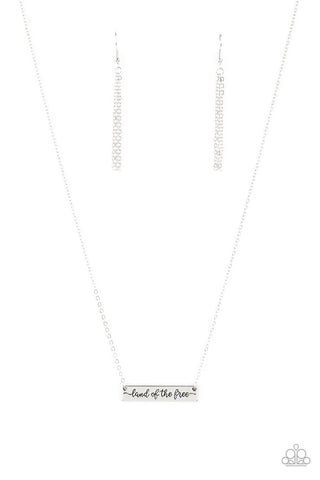 Paparazzi Necklace - Land Of The Free - Silver (#241)