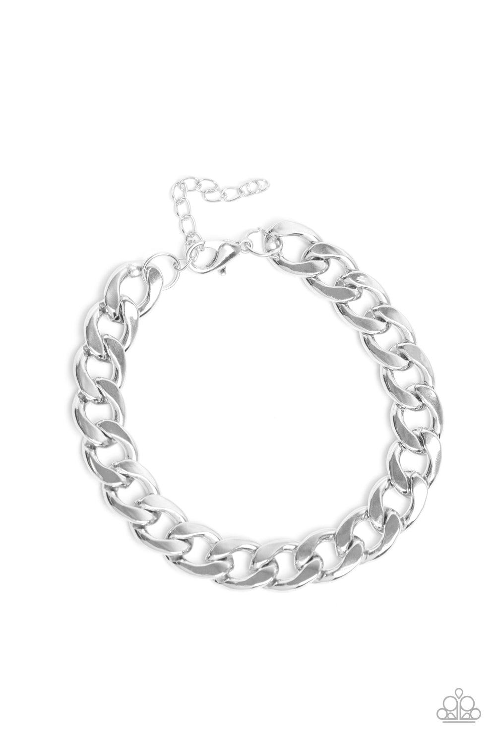 Leader Board - Silver Paparazzi Men's Bracelet