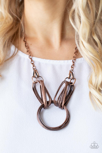 Lip Sync Links - Copper Paparazzi Necklace (#092)