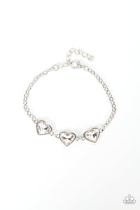 Little Heartbreaker - White Paparazzi Bracelet (#3185)