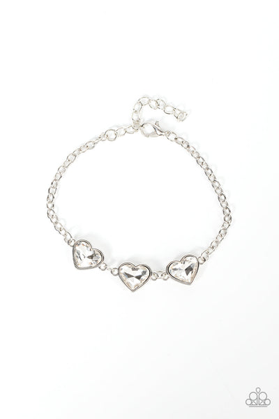 Little Heartbreaker - White Paparazzi Bracelet (#3185)