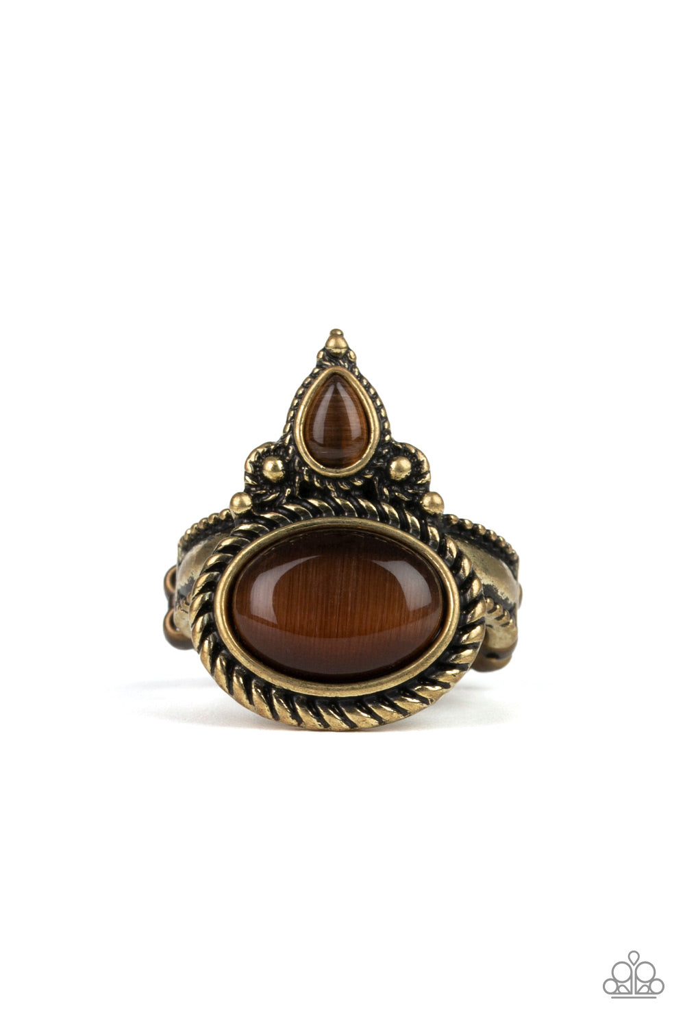 Paparazzi Thin Flex Back Ring - Malibu Mist - Brass (R084)