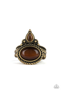 Paparazzi Thin Flex Back Ring - Malibu Mist - Brass (R084)