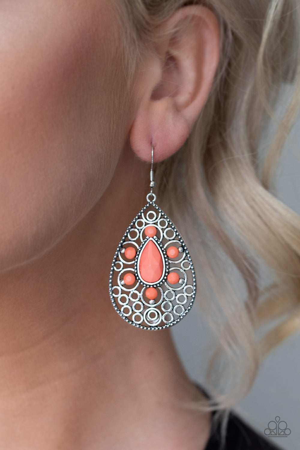Modern Garden - Orange-Paparazzi Earrings (PZ-1218)