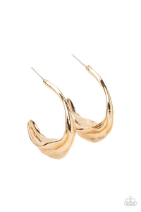 Modern Meltdown - Gold Paparazzi Earrings