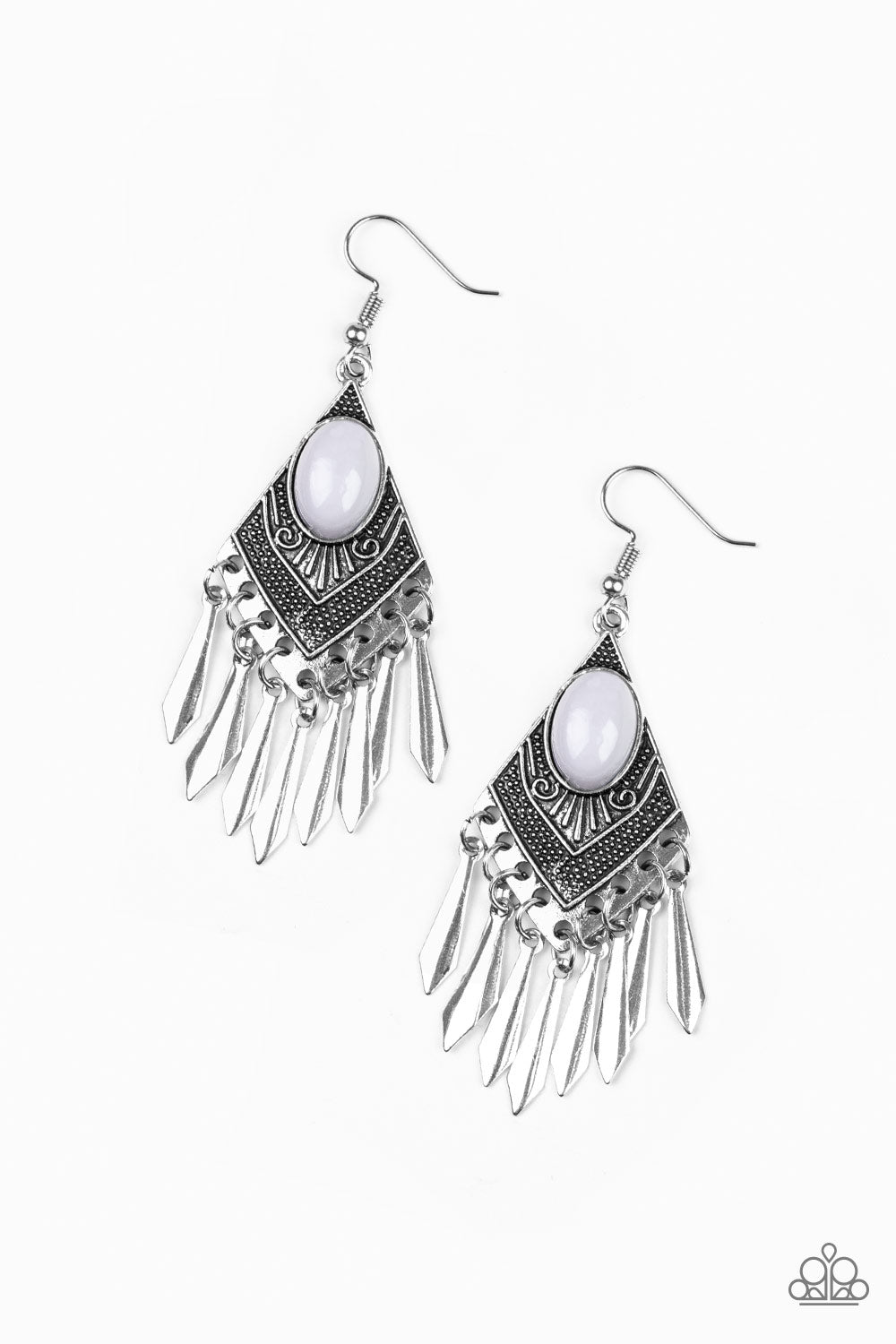 Mostly Monte-ZUMBA - Silver-Paparazzi Earrings (PZ-861)